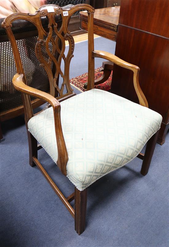 A George III Chippendale style mahogany carver